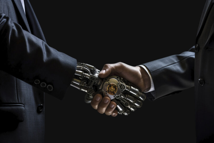 ai robot hand shaking human hand (1)